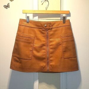 Free People Brown Mini Skirt with Pockets
